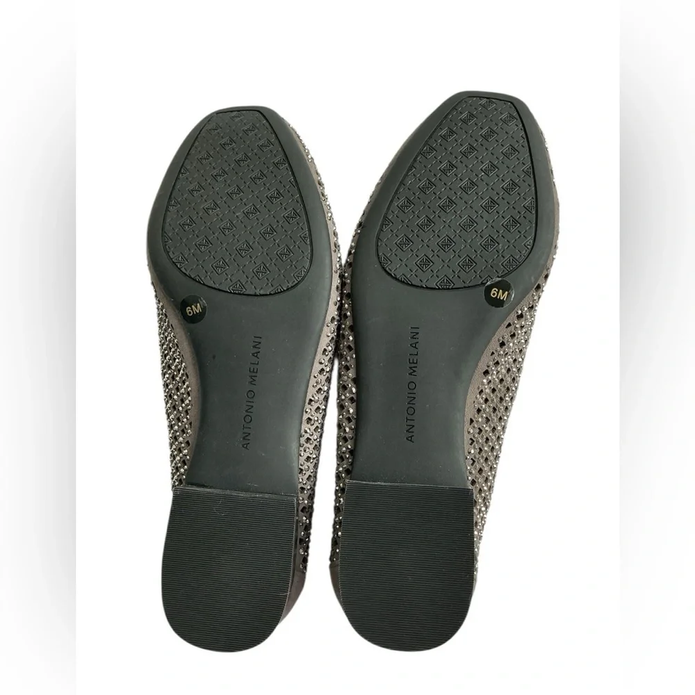 ANTONIO MELANI Black Studded Loafers shoes size 6